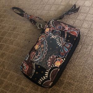Vera Bradley zip-up wristlet wallet.